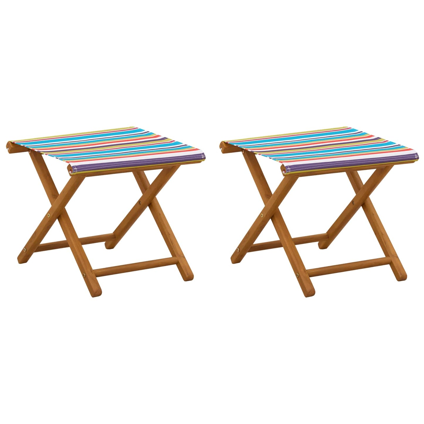 Havestol 2 pcs Massiv Eucalyptus Træ Flerfarvet