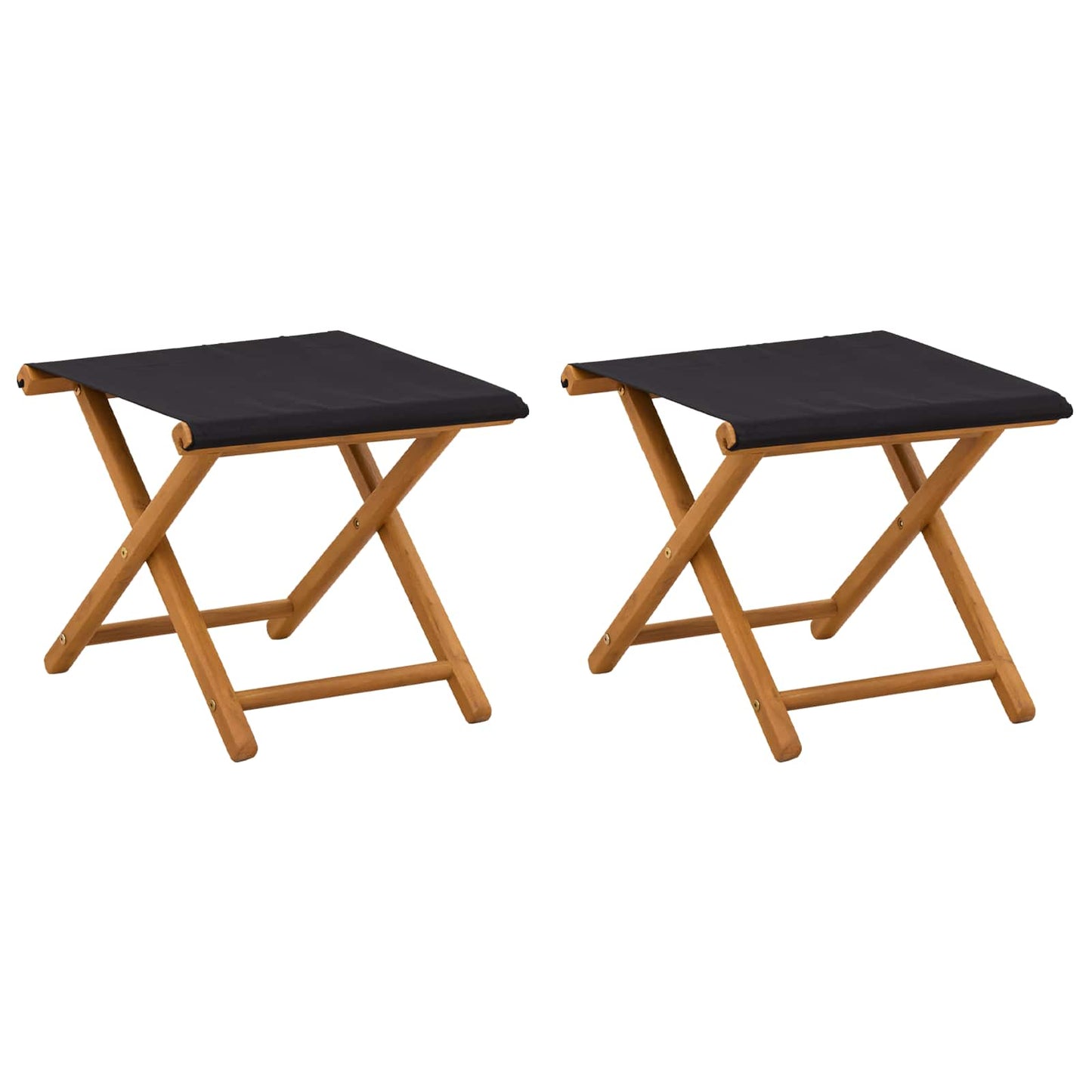 Havestol 2 pcs Massiv Eucalyptus Træ Sort