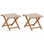 Havestol 2 pcs Massiv Eucalyptus Træ Beige