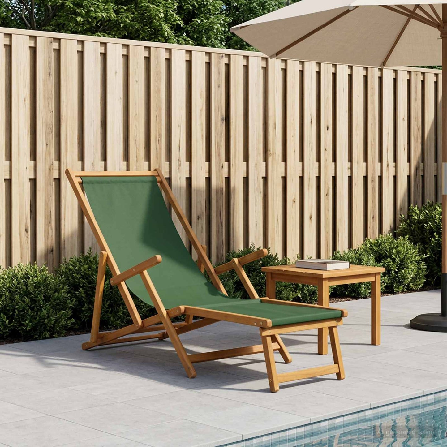 Foldestol 3 position Massiv Eucalyptus Træ Grøn