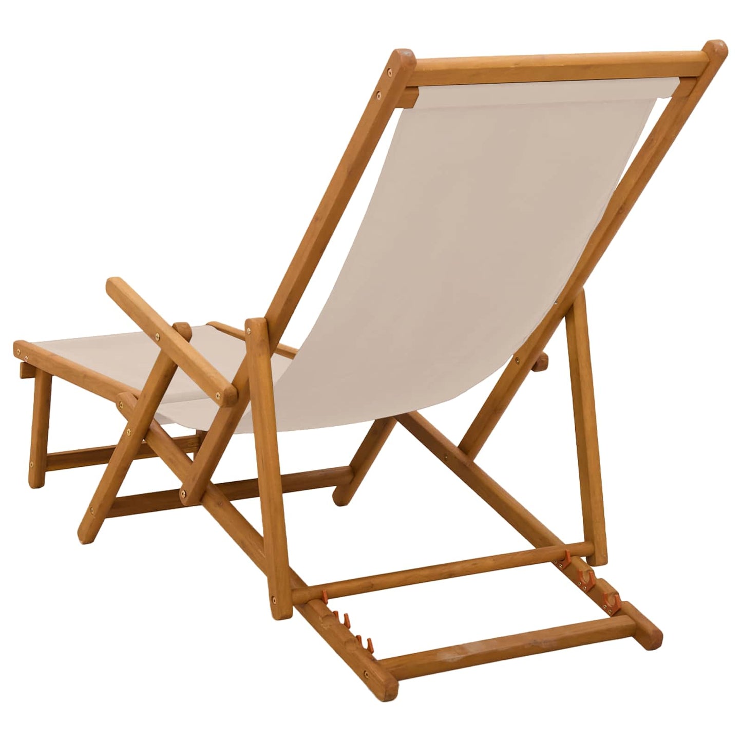 Foldestol Massiv Eucalyptus Træ Beige