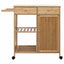 Køkkenvogn med hjul Naturfarvet 90,5 x 36 x 86,5 cm Bambus