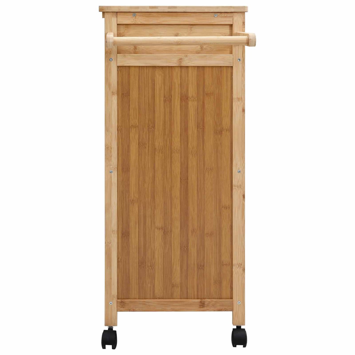 Køkkenvogn med hjul Naturfarvet 90,5 x 36 x 86,5 cm Bambus