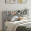 Opbevarings senggavl med LED Betongrå Konstrueret træ