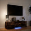 TV-bord med LED 140 x 34 x 40 cm Røget Eg Konstrueret træ