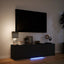 TV-bord med LED 140 x 34 x 40 cm Sort Konstrueret træ