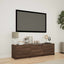 TV-bord med LED 140 x 34 x 40 cm Brun eg Konstrueret træ