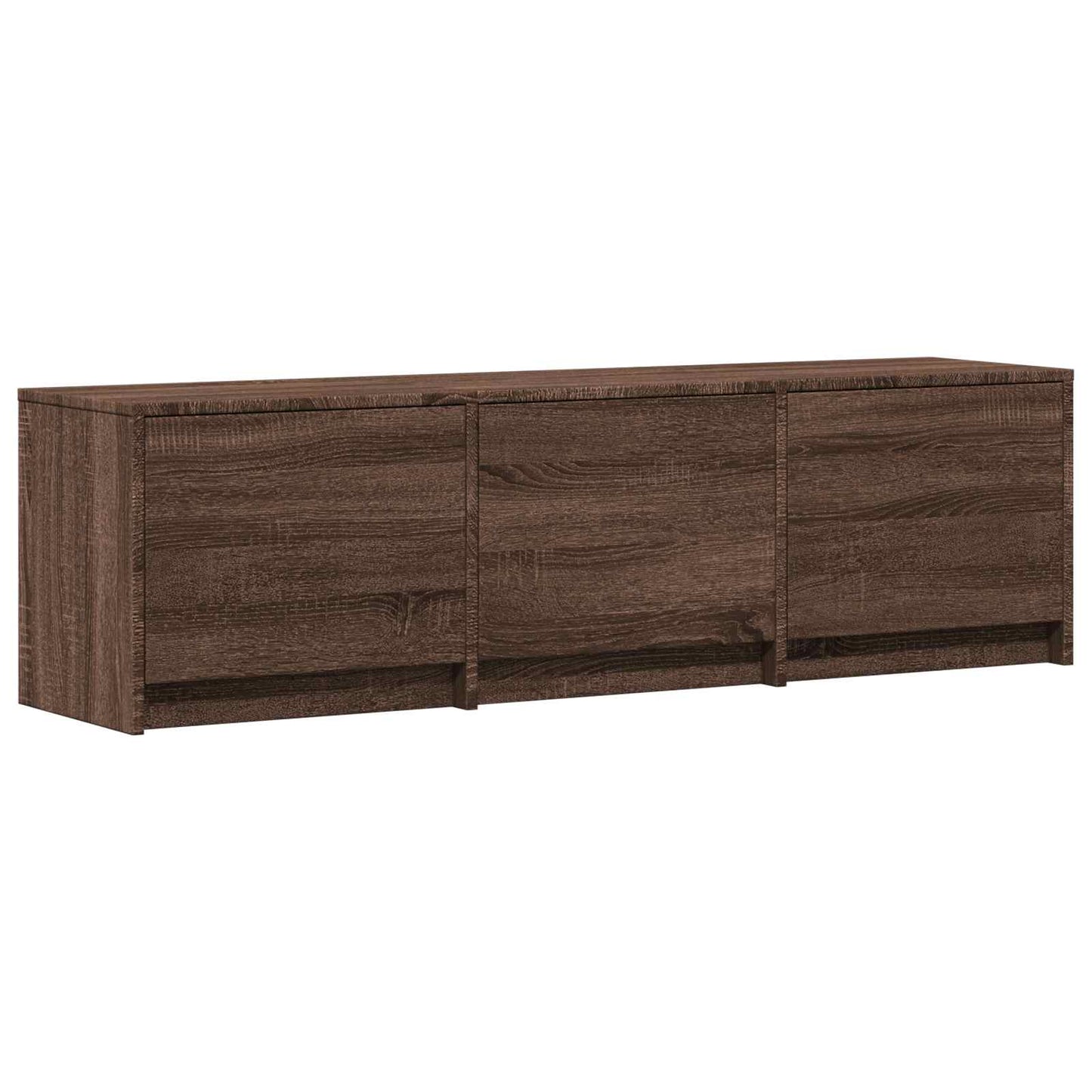 TV-bord med LED 140 x 34 x 40 cm Brun eg Konstrueret træ
