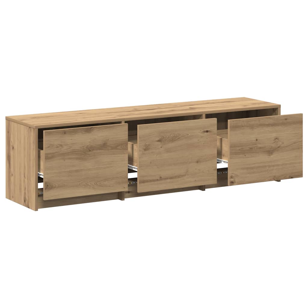 TV-bord med LED 140 x 34 x 40 cm Artisan eg Konstrueret træ