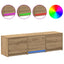 TV-bord med LED 140 x 34 x 40 cm Artisan eg Konstrueret træ