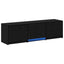 TV-bord med LED Sort Eg 140 x 34 x 40 cm Konstrueret træ