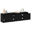 TV-bord med LED Sort Eg 140 x 34 x 40 cm Konstrueret træ