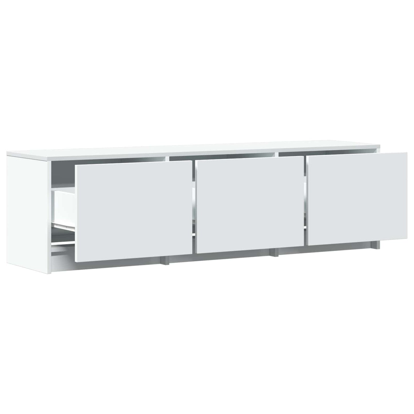 TV-bord med LED Hvid 140 x 34 x 40 cm Konstrueret træ