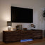 TV-bord med LED 165 x 34 x 40 cm Brun eg Konstrueret træ