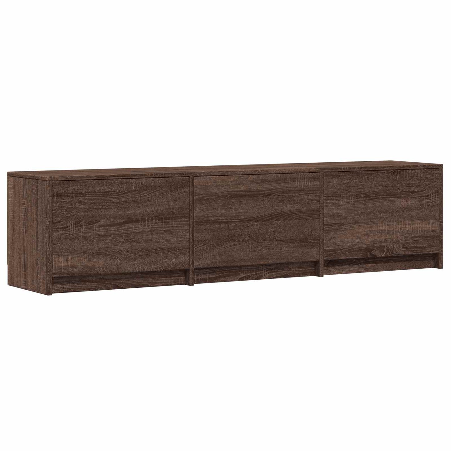 TV-bord med LED 165 x 34 x 40 cm Brun eg Konstrueret træ