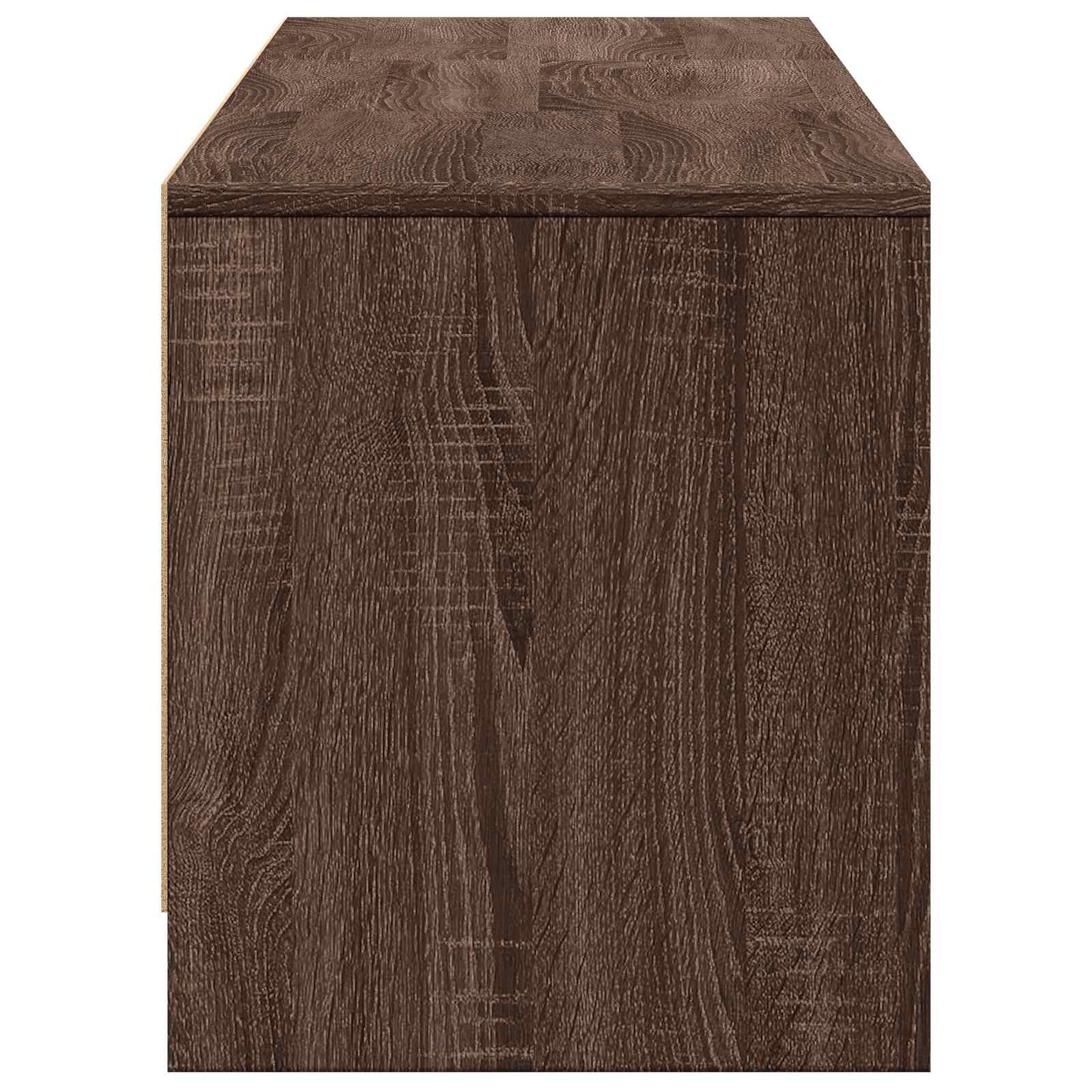 TV-bord med LED 165 x 34 x 40 cm Brun eg Konstrueret træ