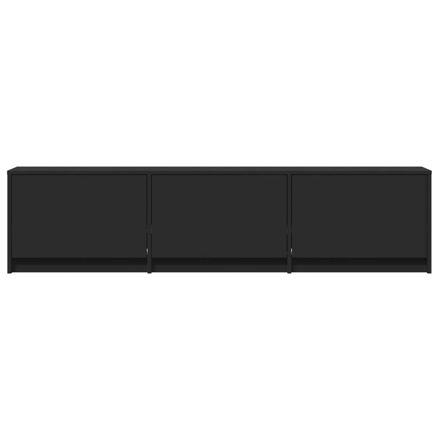 TV-bord med LED 165 x 34 x 40 cm Sort Konstrueret træ