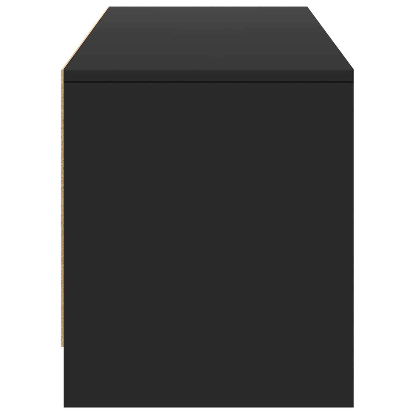 TV-bord med LED 165 x 34 x 40 cm Sort Konstrueret træ