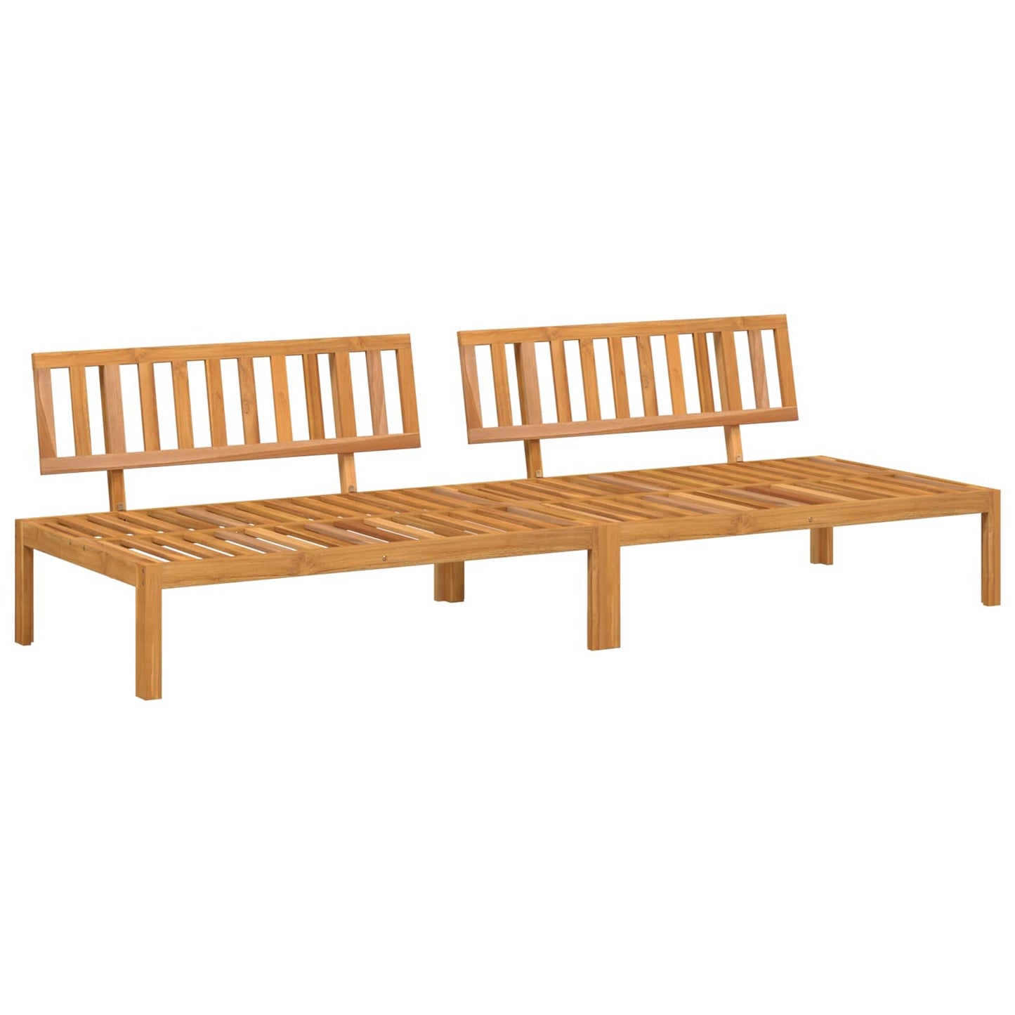 Sofa Sæt 2 stk. Grå Massivt Akacietræ