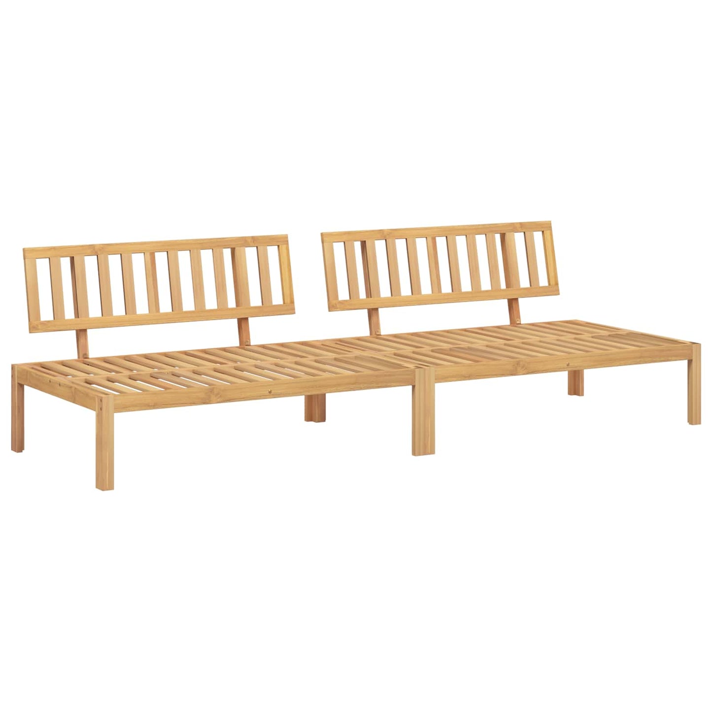Sofa Sæt 2 stk. Grå Massivt Akacietræ