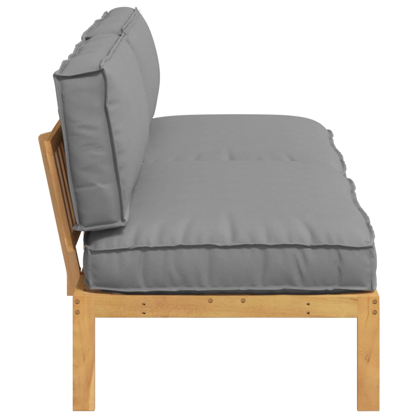Sofa Sæt 2 stk. Grå Massivt Akacietræ