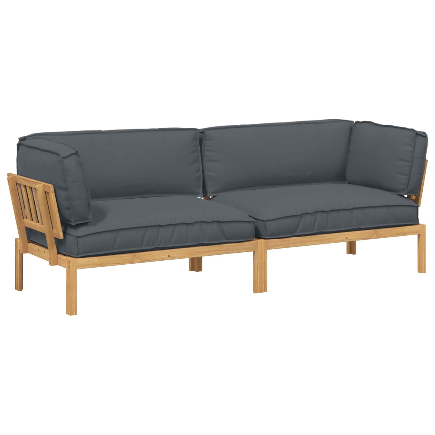 Sofa Sæt med pude Ensfarvet 2 pcs Antracit Massivt Akacietræ