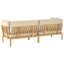 Sofa Sæt med pude Ensfarvet 2 pcs Beige Massivt Akacietræ