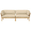 Sofa Sæt med pude Ensfarvet 2 pcs Beige Massivt Akacietræ