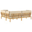 Sofa Sæt med pude Ensfarvet 4 pcs Beige Massivt Akacietræ
