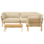 Sofa Sæt med pude Ensfarvet 4 pcs Beige Massivt Akacietræ