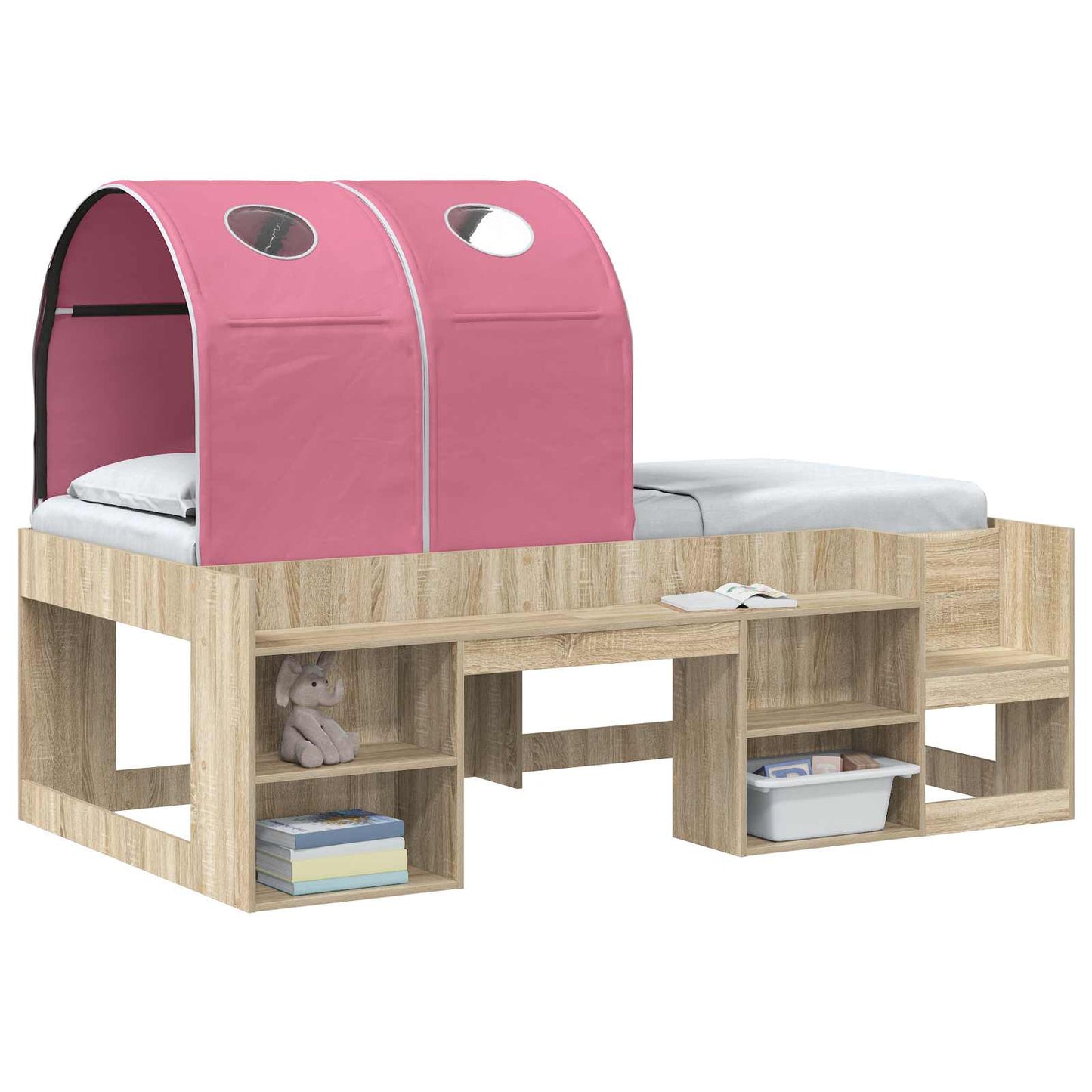 Seng Tunnel 2 pcs Lyserød 211 x 52,5 x 2 cm Polyester