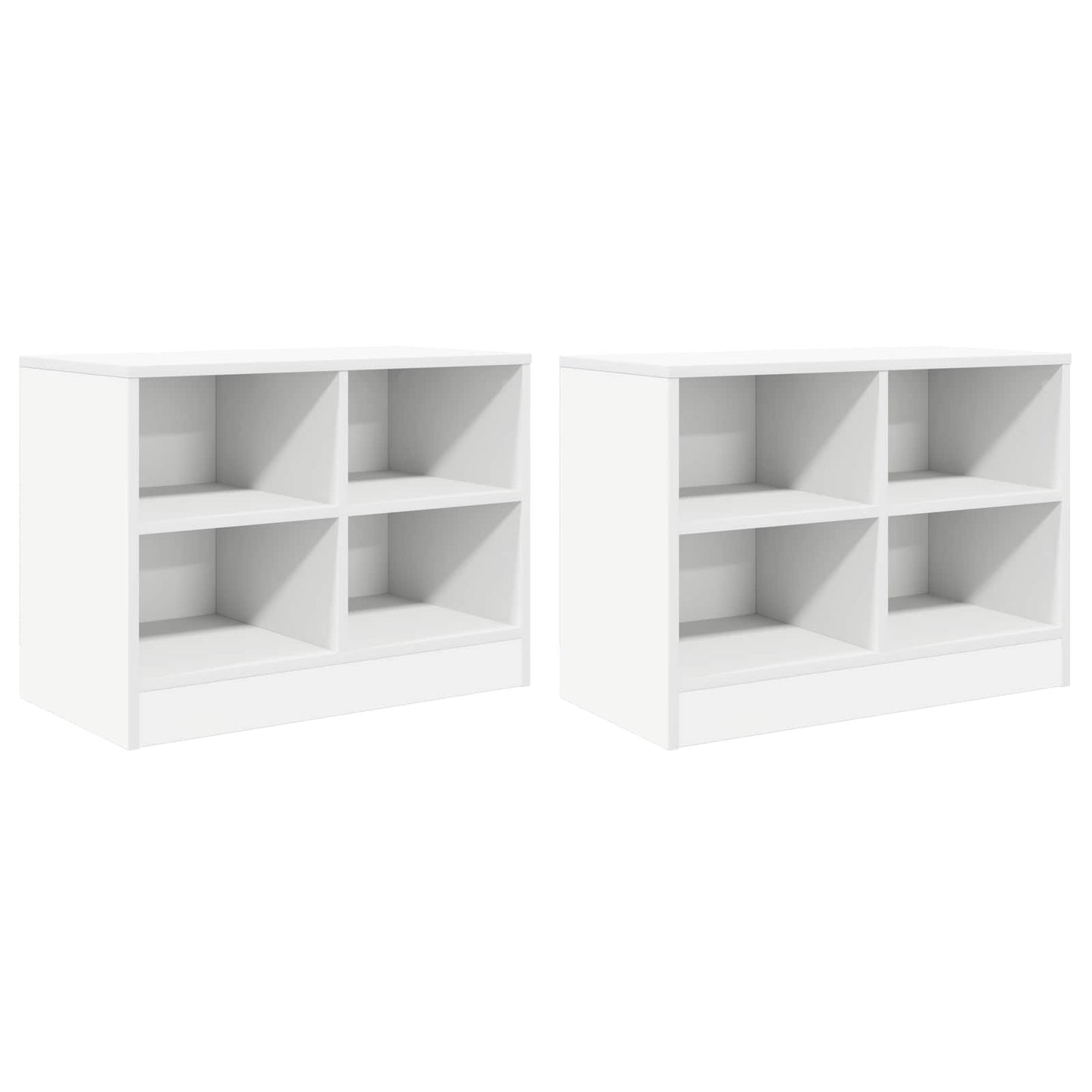 Sengeskab med hylde 2 pcs Hvid 66 x 33 x 48 cm Konstrueret træ