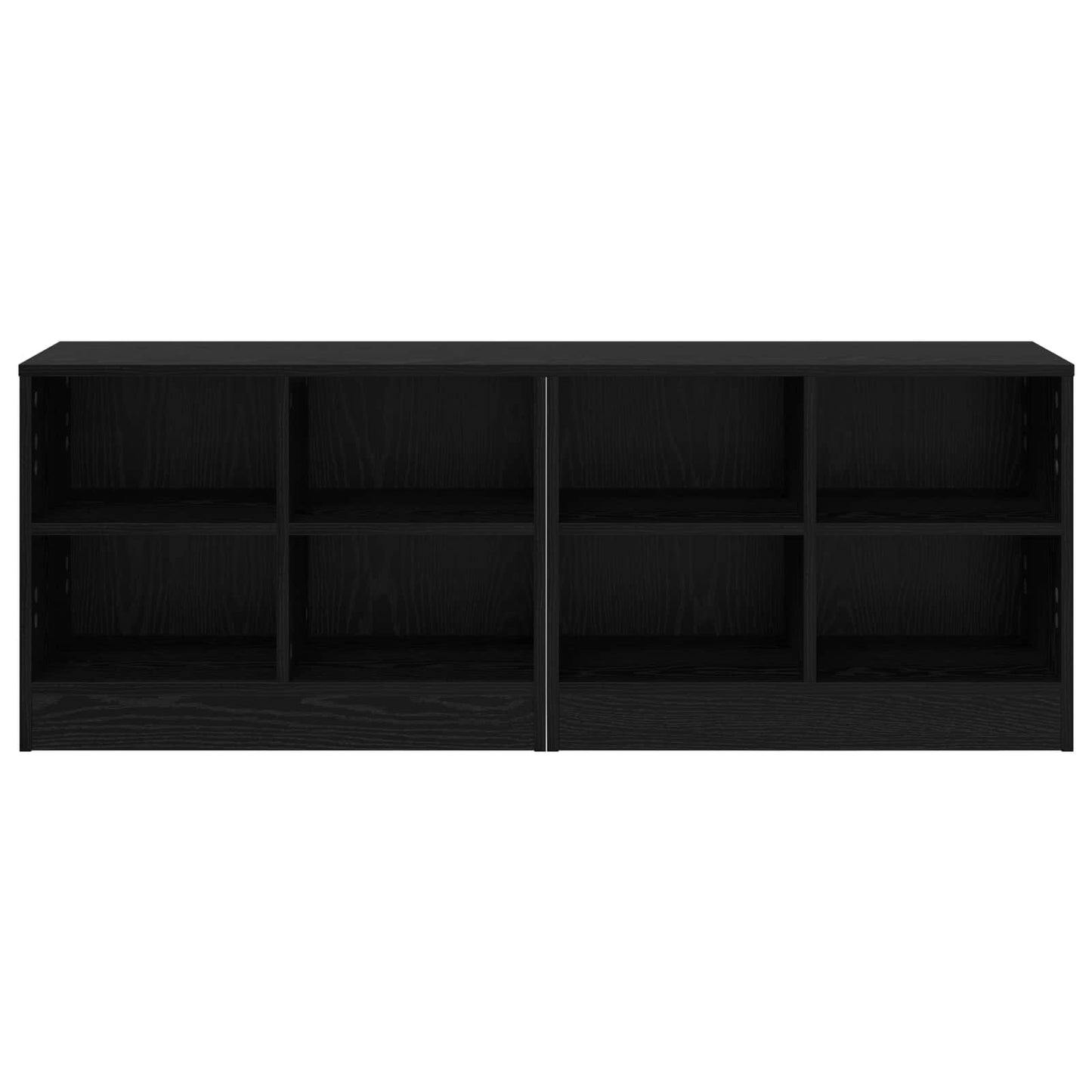 Sengeskab 2 pcs Sort eg 66 x 33 x 48 cm Konstrueret træ