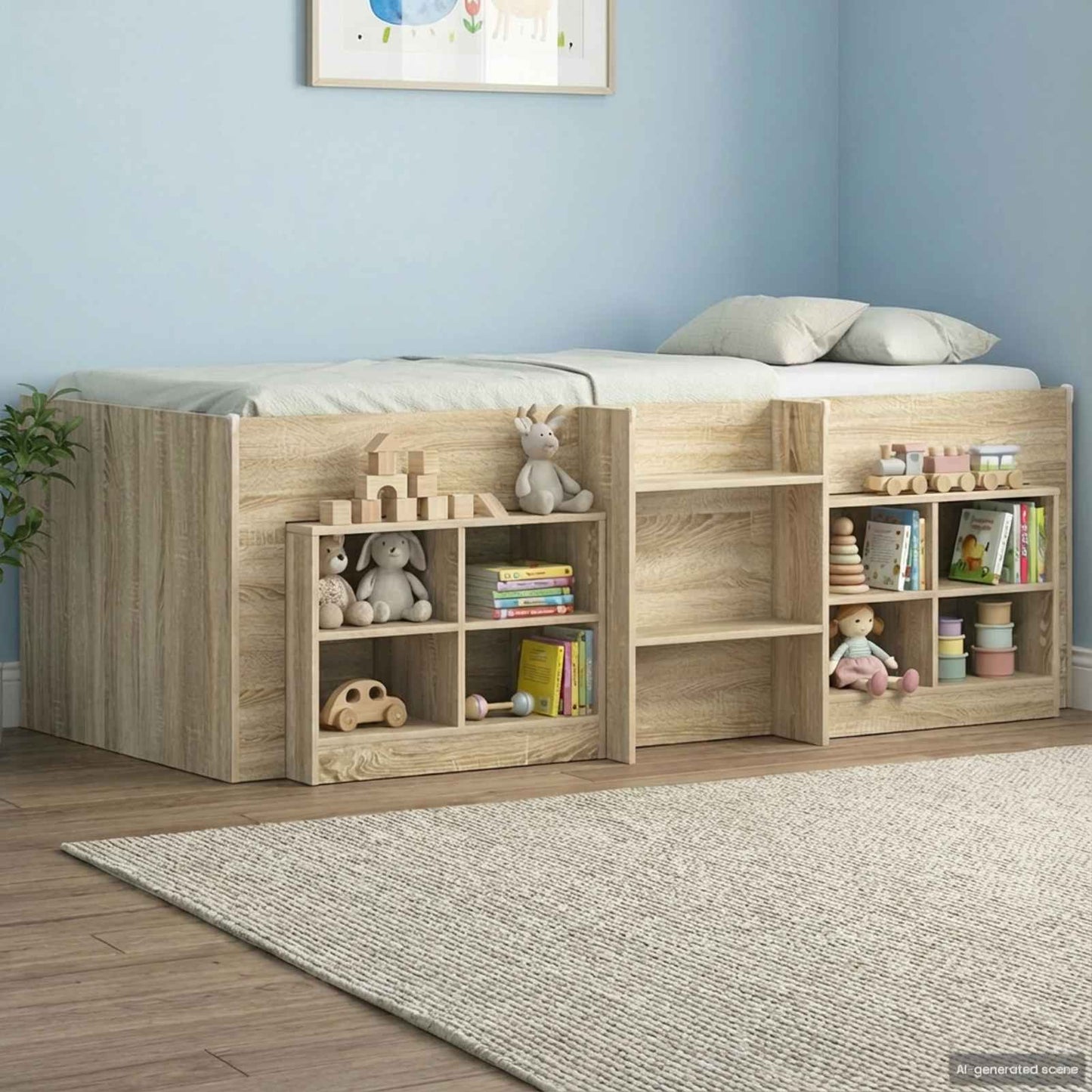 Sengeskab 2 pcs Sonoma-eg 66 x 33 x 48 cm Konstrueret træ