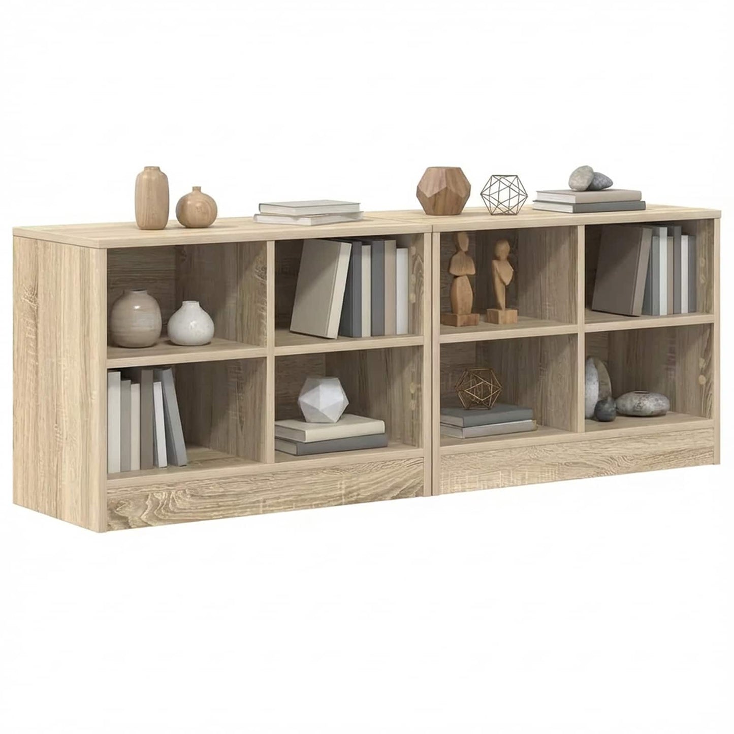 Sengeskab 2 pcs Sonoma-eg 66 x 33 x 48 cm Konstrueret træ
