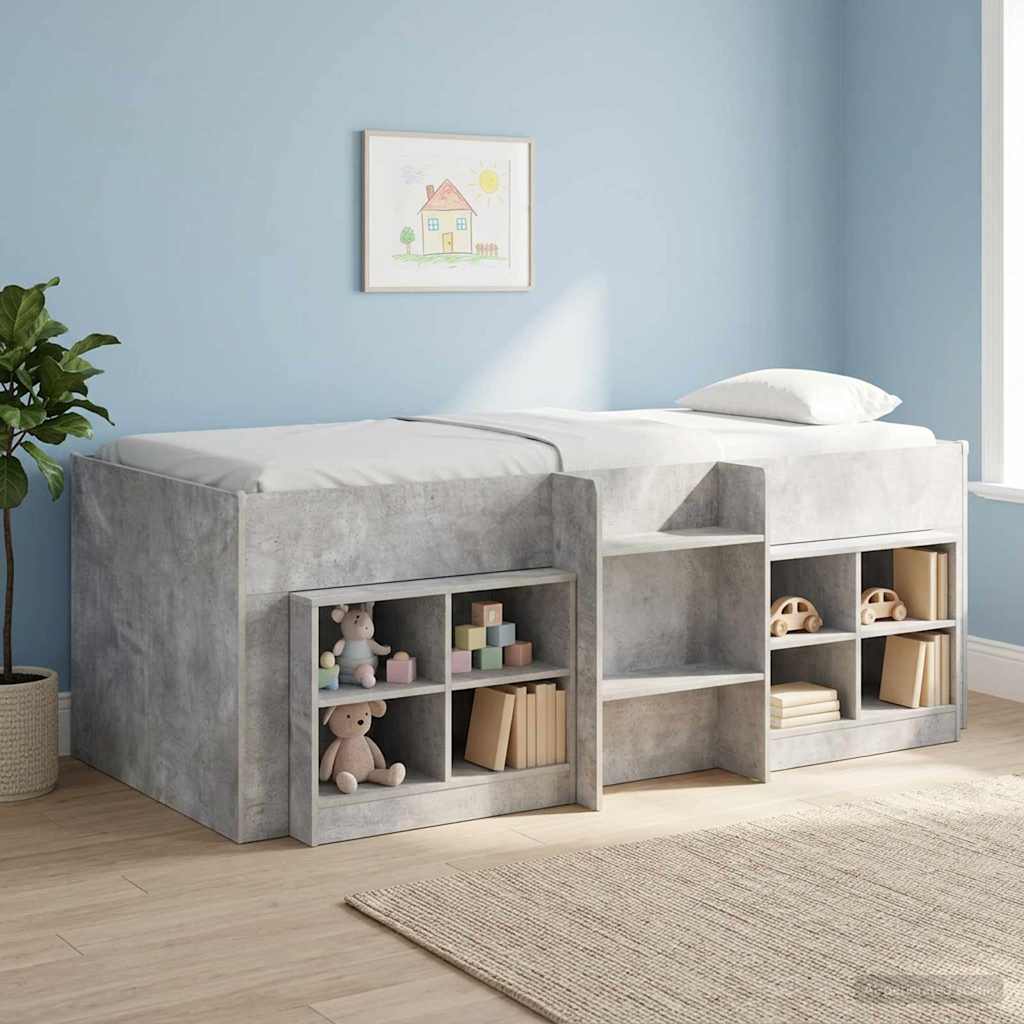Sengeskab 2 pcs Betongrå 66 x 33 x 48 cm Konstrueret træ