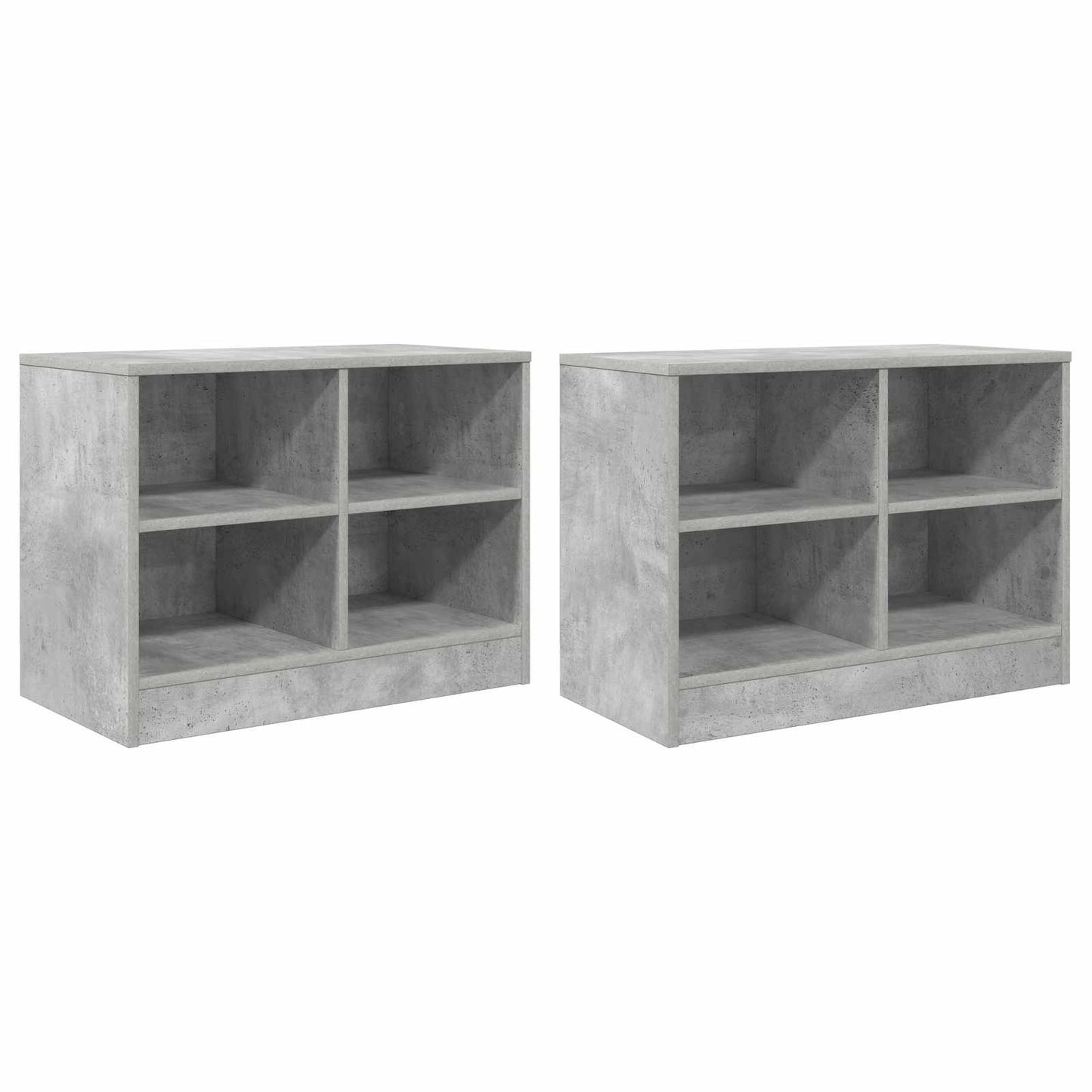 Sengeskab 2 pcs Betongrå 66 x 33 x 48 cm Konstrueret træ