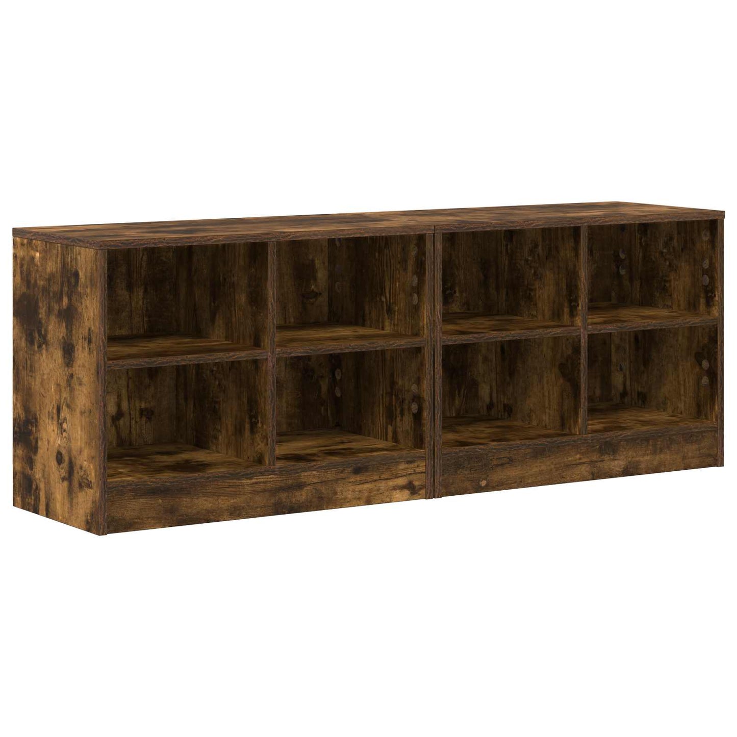 Sengeskab 2 pcs Røget eg 66 x 33 x 48 cm Konstrueret træ