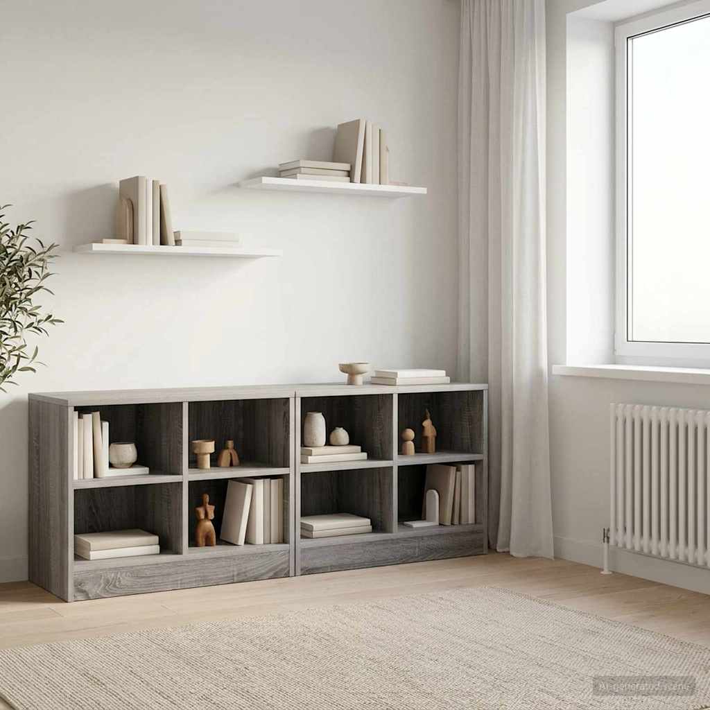 Sengeskab 2 pcs Grå Sonoma 66 x 33 x 48 cm Konstrueret træ
