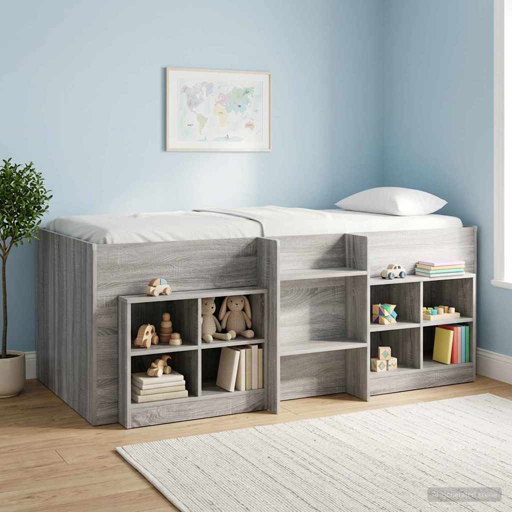 Sengeskab 2 pcs Grå Sonoma 66 x 33 x 48 cm Konstrueret træ