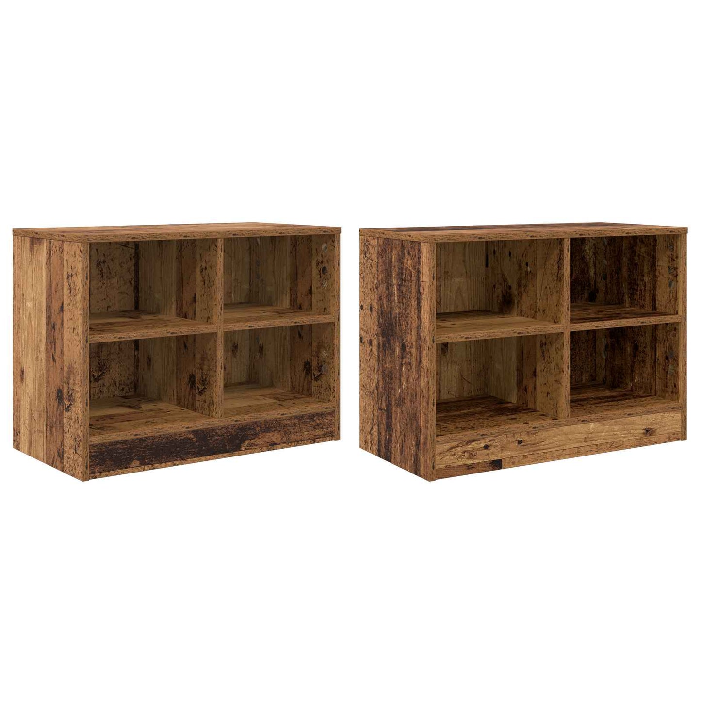 Sengeskab 2 pcs Gammelt træ 66 x 33 x 48 cm Konstrueret træ