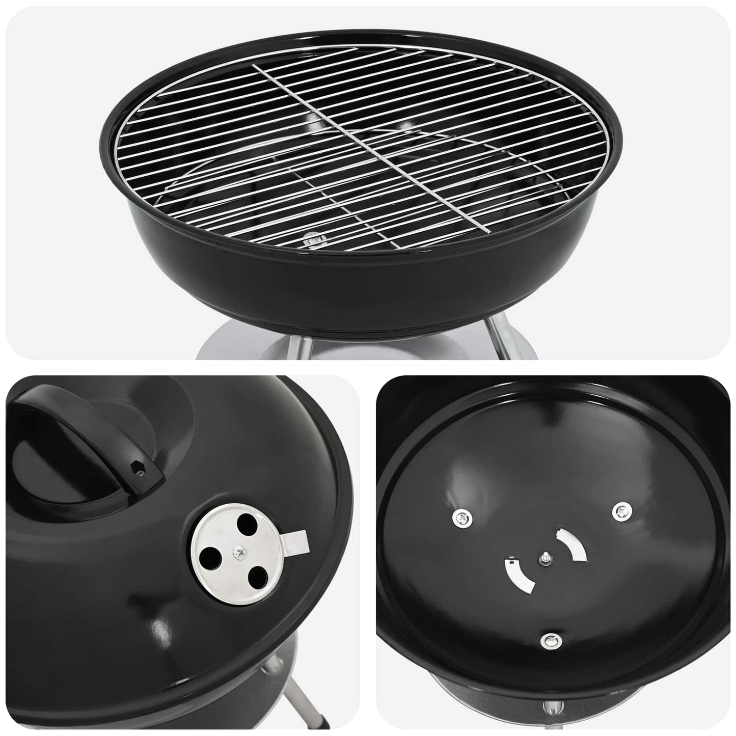 Kulgrill Sort 36,5 x 36,5 x 40 cm