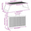 Foldbart Camping Grill 58 x 31 x 2 cm Legeret Stål Sort