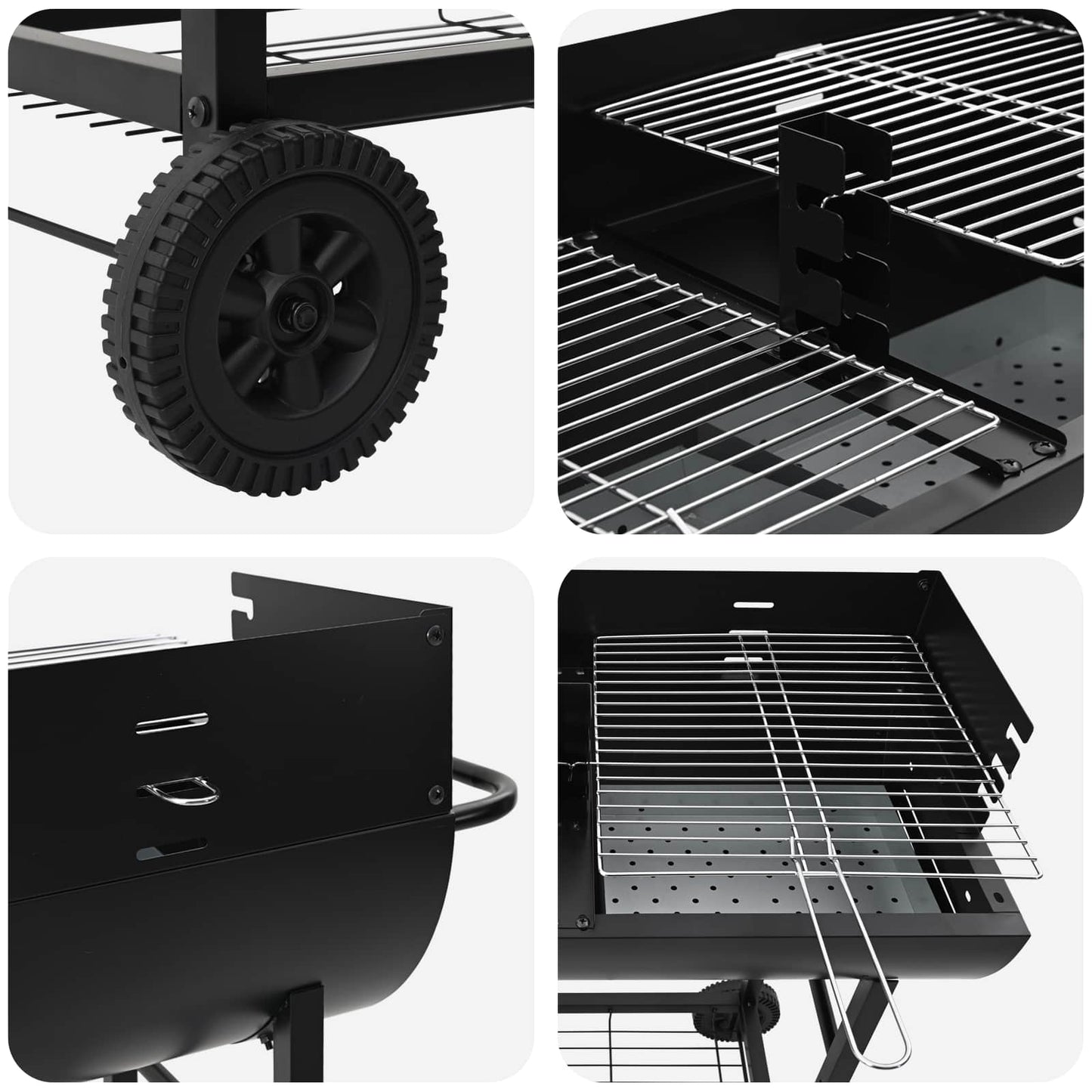 Kulgrill 96,5 x 42,5 x 88,5 cm Sort