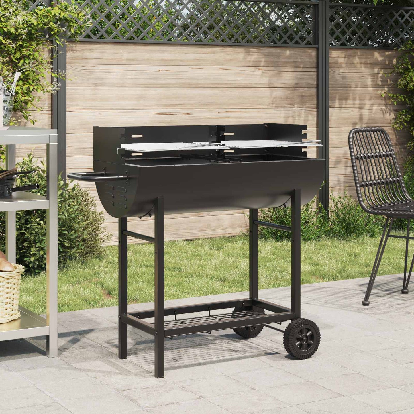 Kulgrill 96,5 x 42,5 x 88,5 cm Sort