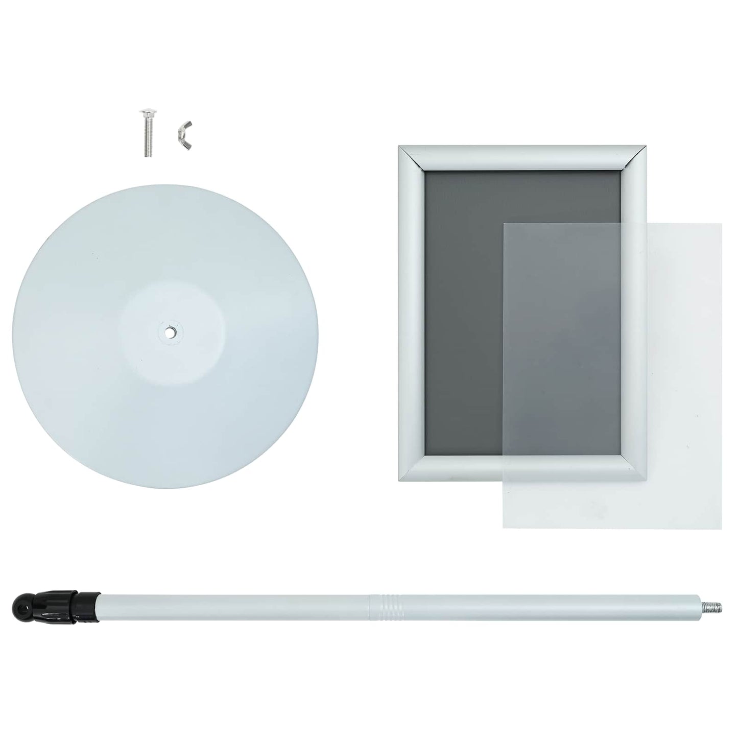 Pedestal Plakatstand Sølv 33 x 33 x 123 cm PVC og Stål