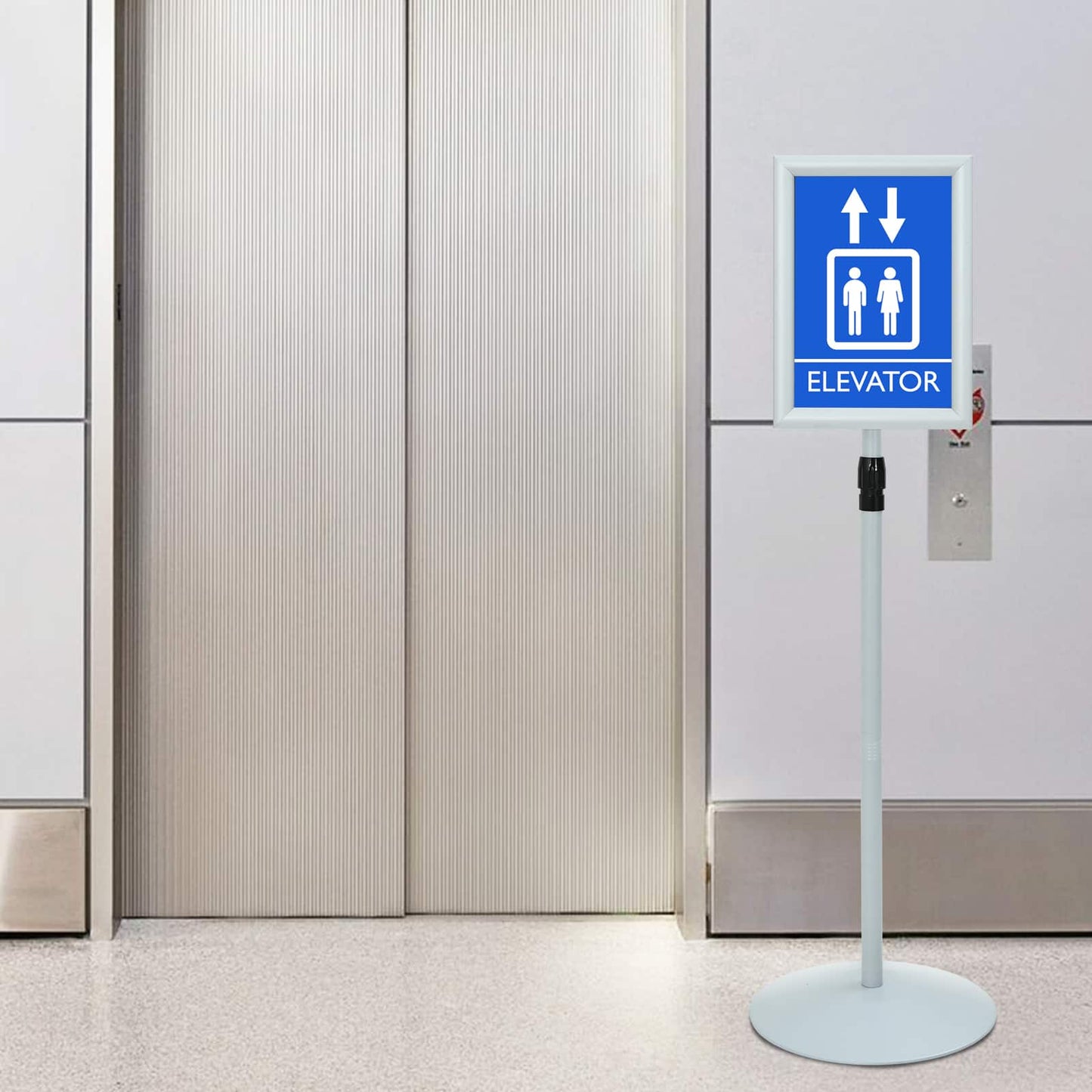 Pedestal Plakatstand Sølv 33 x 33 x 123 cm PVC og Stål