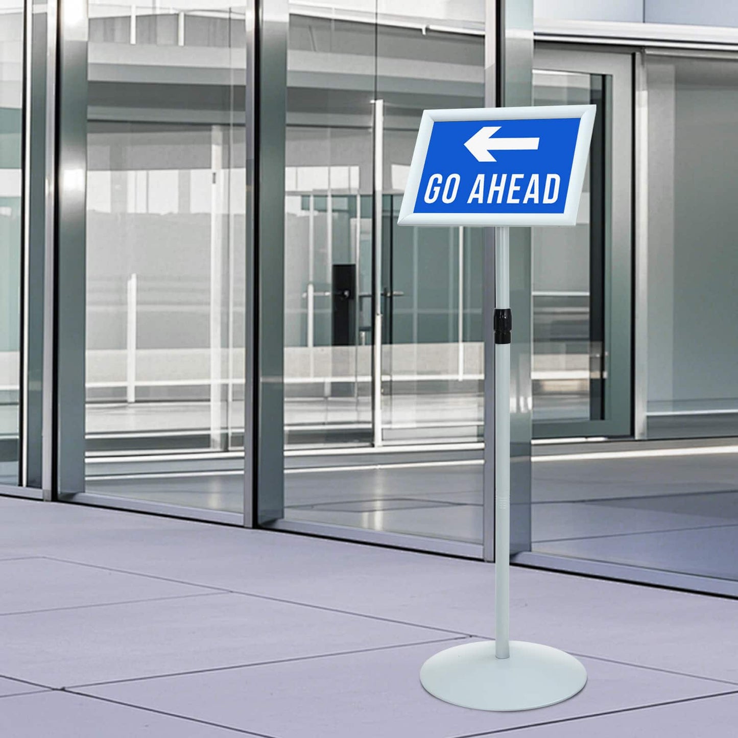 Pedestal Plakatstand Sølv 33 x 33 x 123 cm PVC og Stål