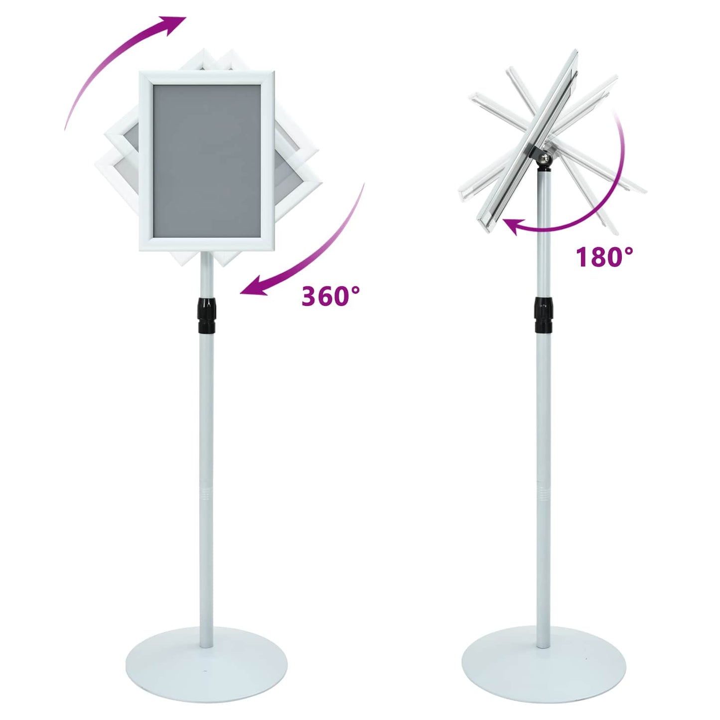 Pedestal Plakatstand Sølv 33 x 33 x 123 cm PVC og Stål
