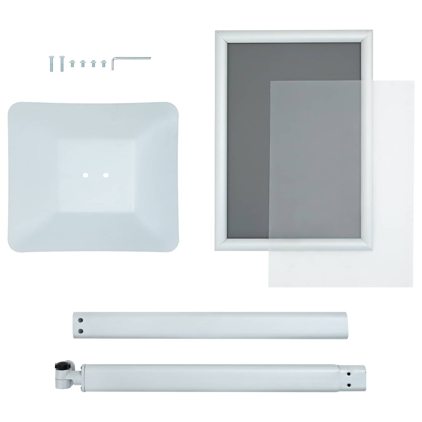 Pedestal Plakatstand Sølv 32,5 x 27 x 126 cm Støbejern